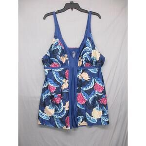 Stylish Swimwear Floral Sleeveless VNeck Sundress Womens Size 14oz